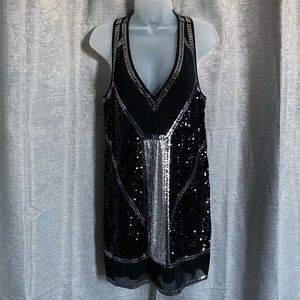 Express sequin sleeveless black dress